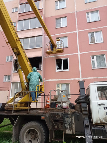 Ликвидация последствий пожара в доме № 2 мкр. "Московский" г. Иваново