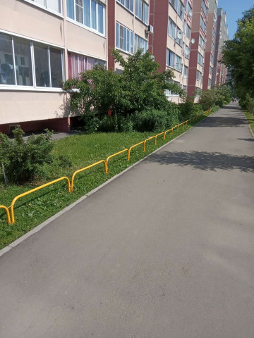 Установлены ограждения газона по адресу Московский мкр., дом 4